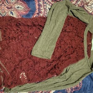 Maroon laced shirt